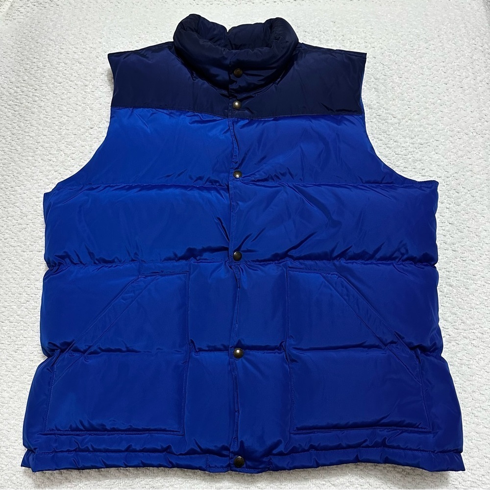 Lands End Blue Puffer Vest Down Feather Men’s Size XL